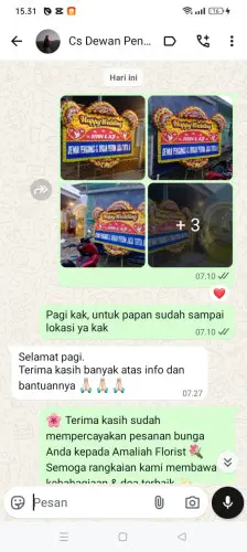 Testimonial Papan Bunga Pernikahan mahendra